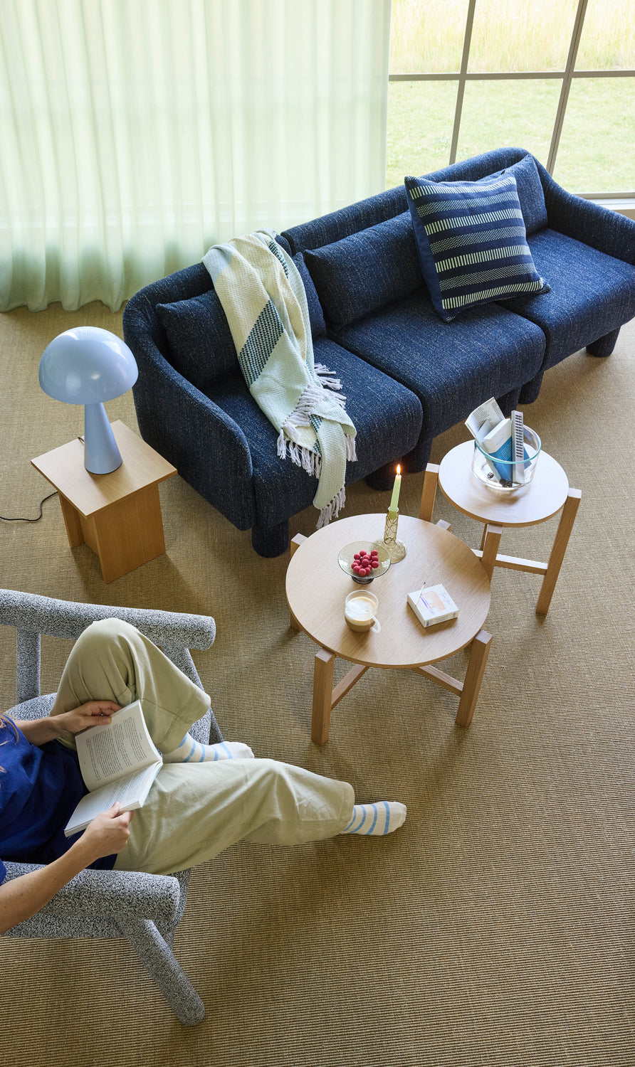 Elegance Soffa Mörkblå - 224x73xH74