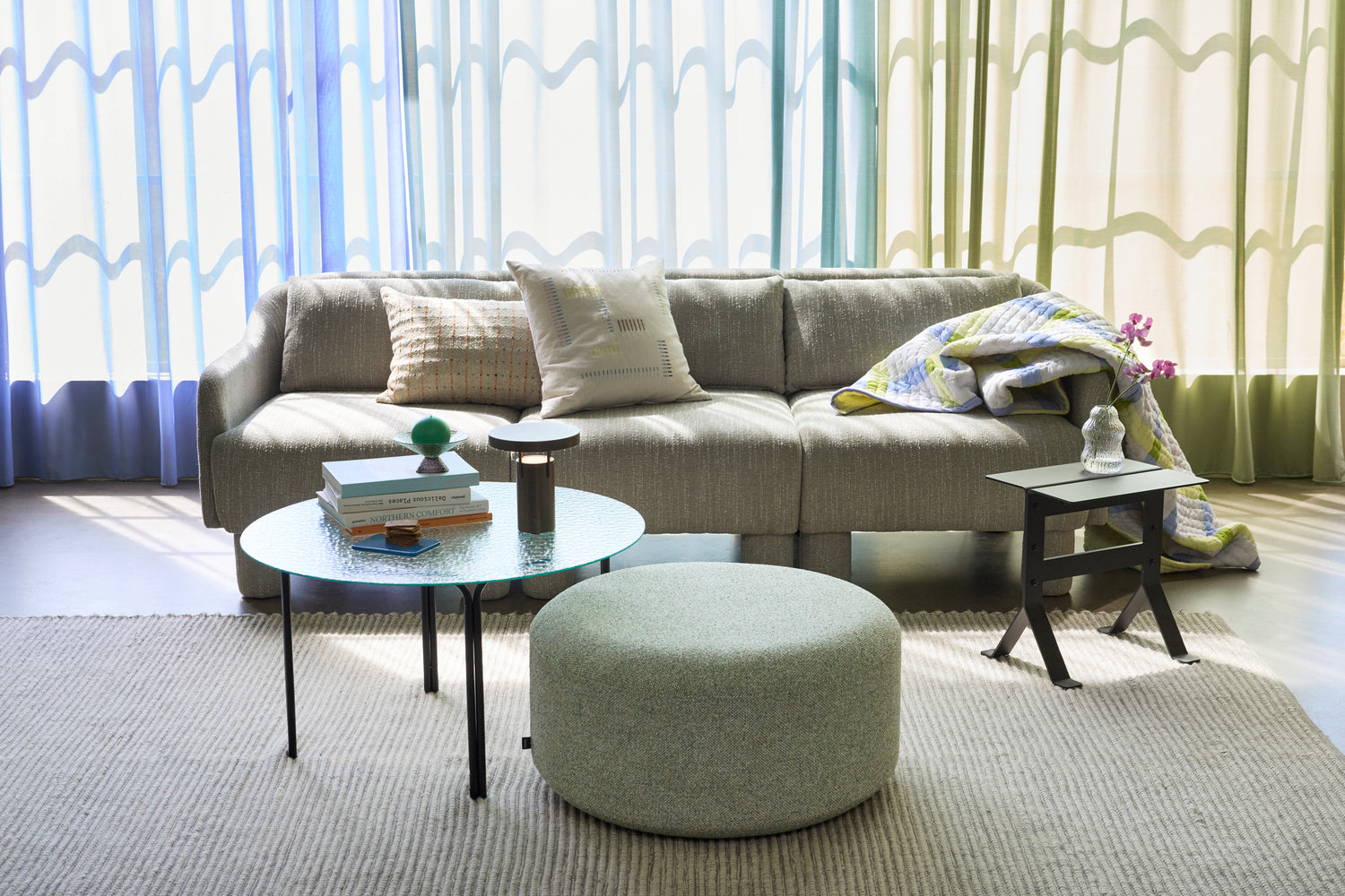 Elegance Soffa Ljusgrön - 224x73xH74