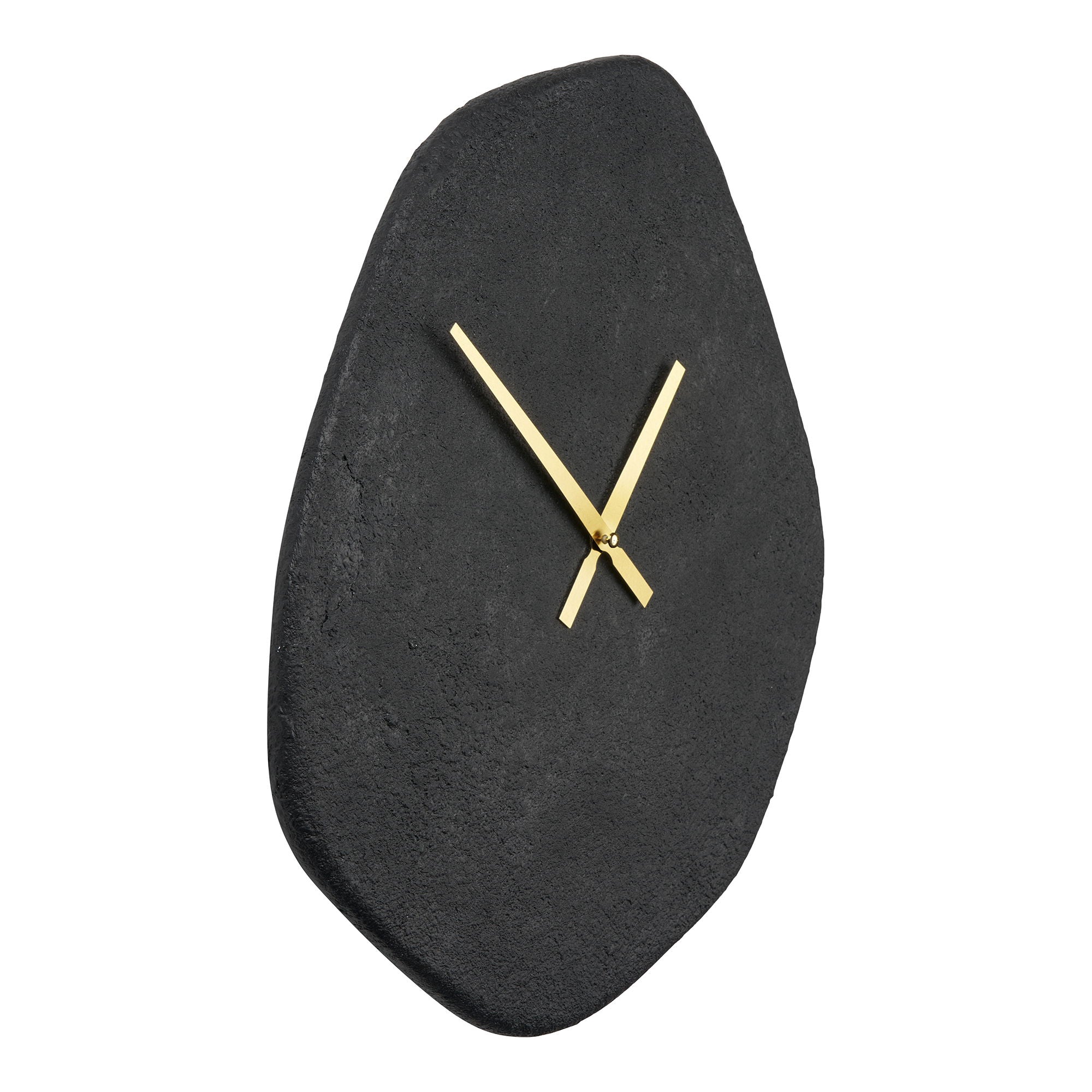 Wien väggklocka - väggklocka, organisk form, cement, svart, tyst 38x45 cm