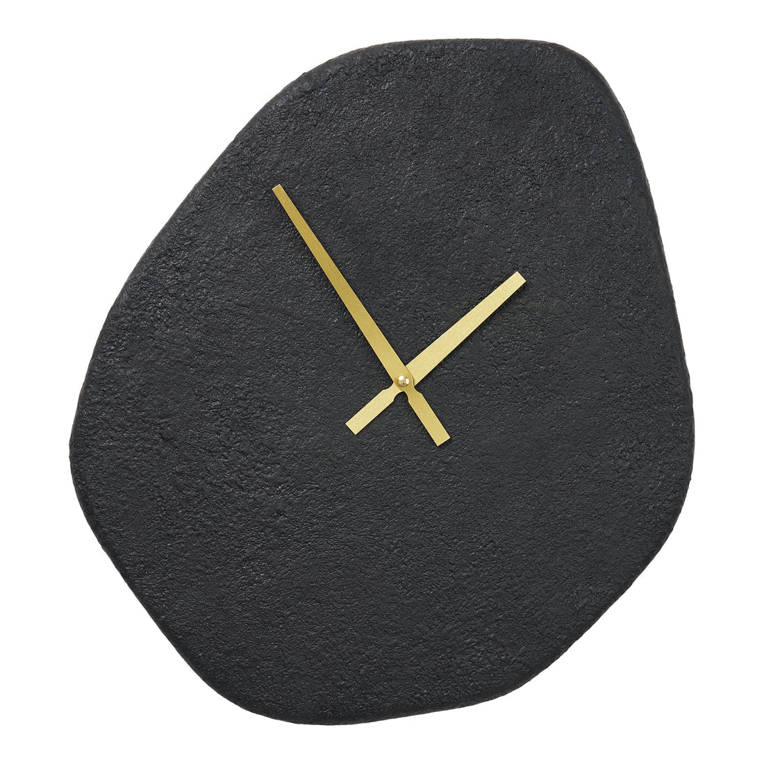 Wien väggklocka - väggklocka, organisk form, cement, svart, tyst 38x45 cm