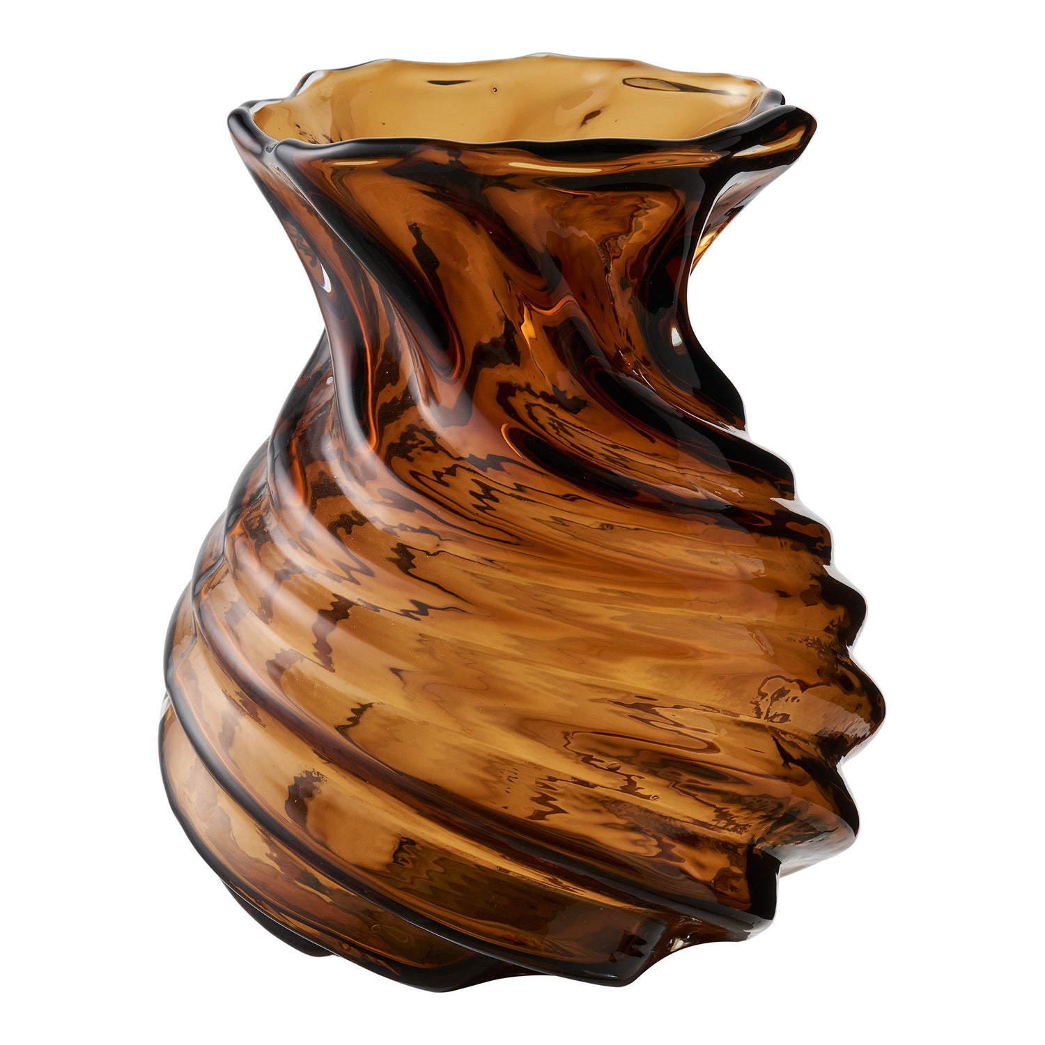 Vas - Vas, munblåst glas, rökt brun Ø16x18,5 cm