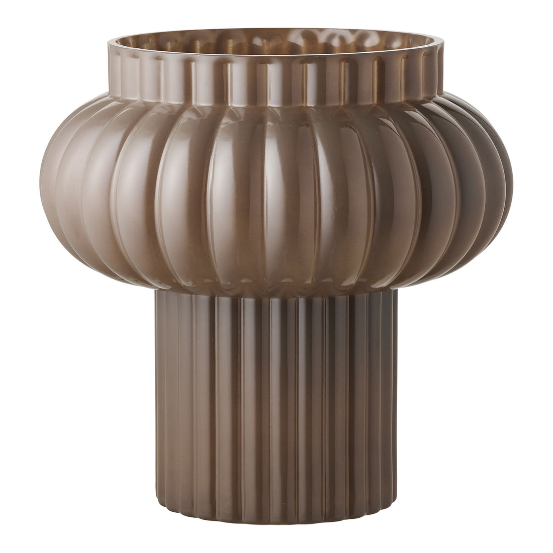 Vase - Vase, munblåst glas, brun Ø27x27 cm