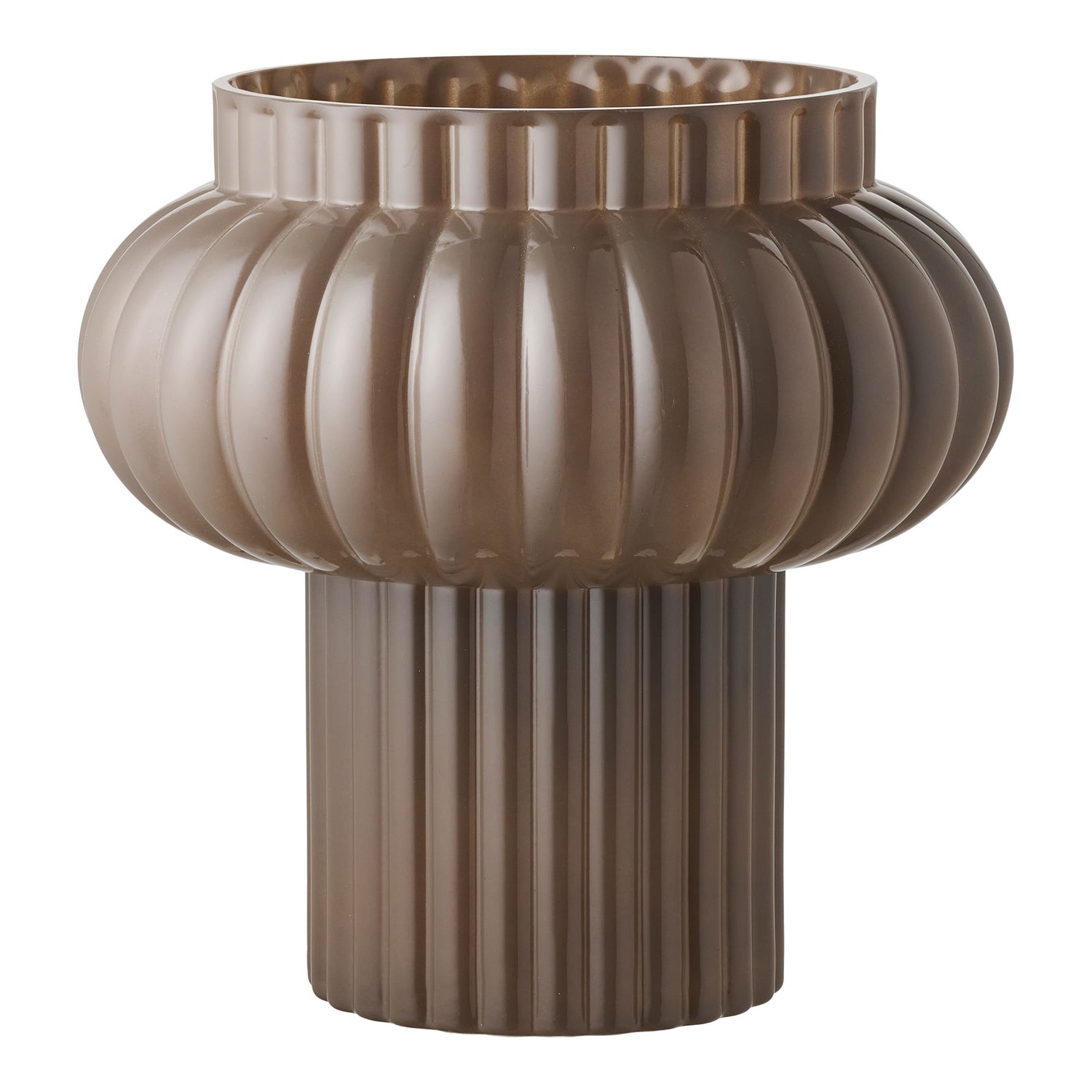 Vase - Vase, munblåst glas, brun Ø27x27 cm