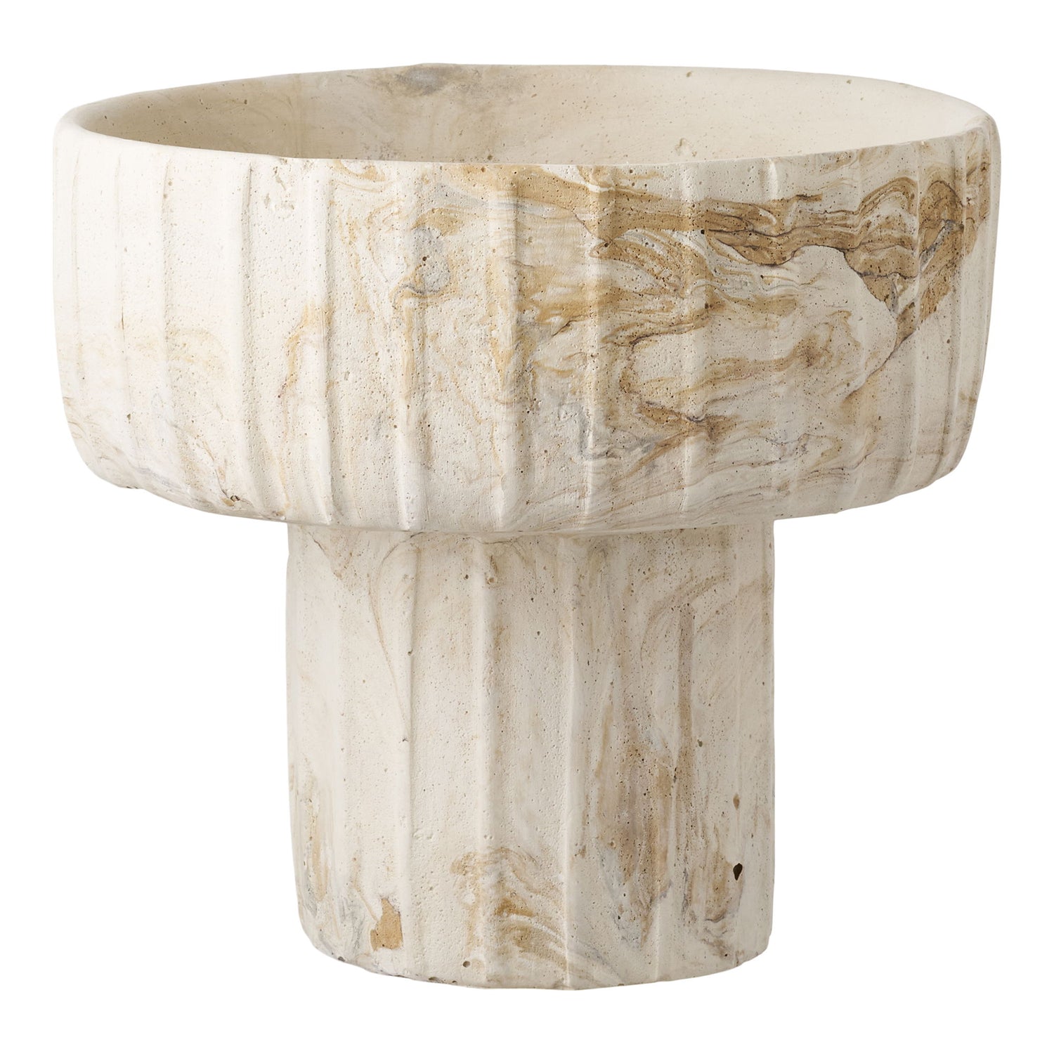 Vase - Vase, Cement, Brown/Beige Ø20.5x18.5 cm