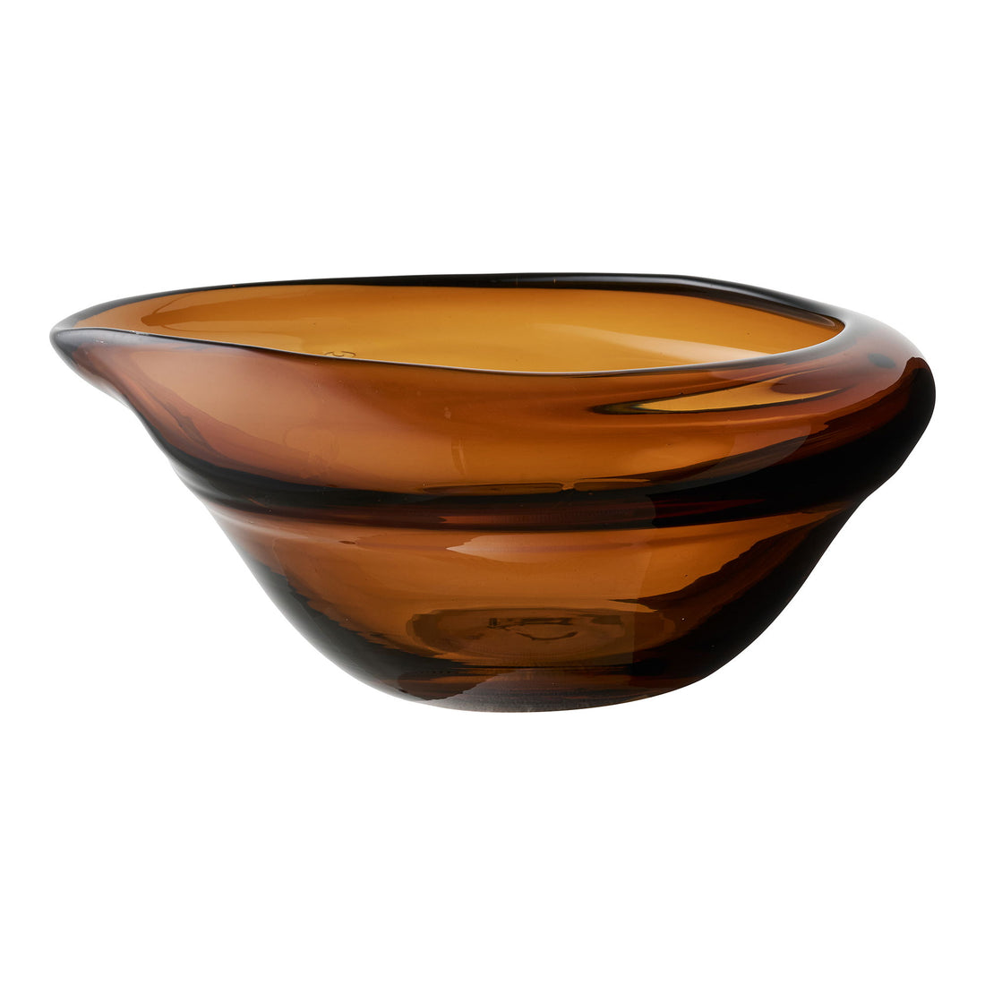 Skål - skål, munblåst glas, rökt brun 29x26x11 cm