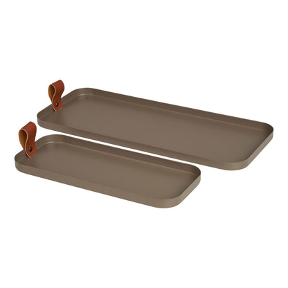 Magasy - Tray, Steel, Brown Set of 2