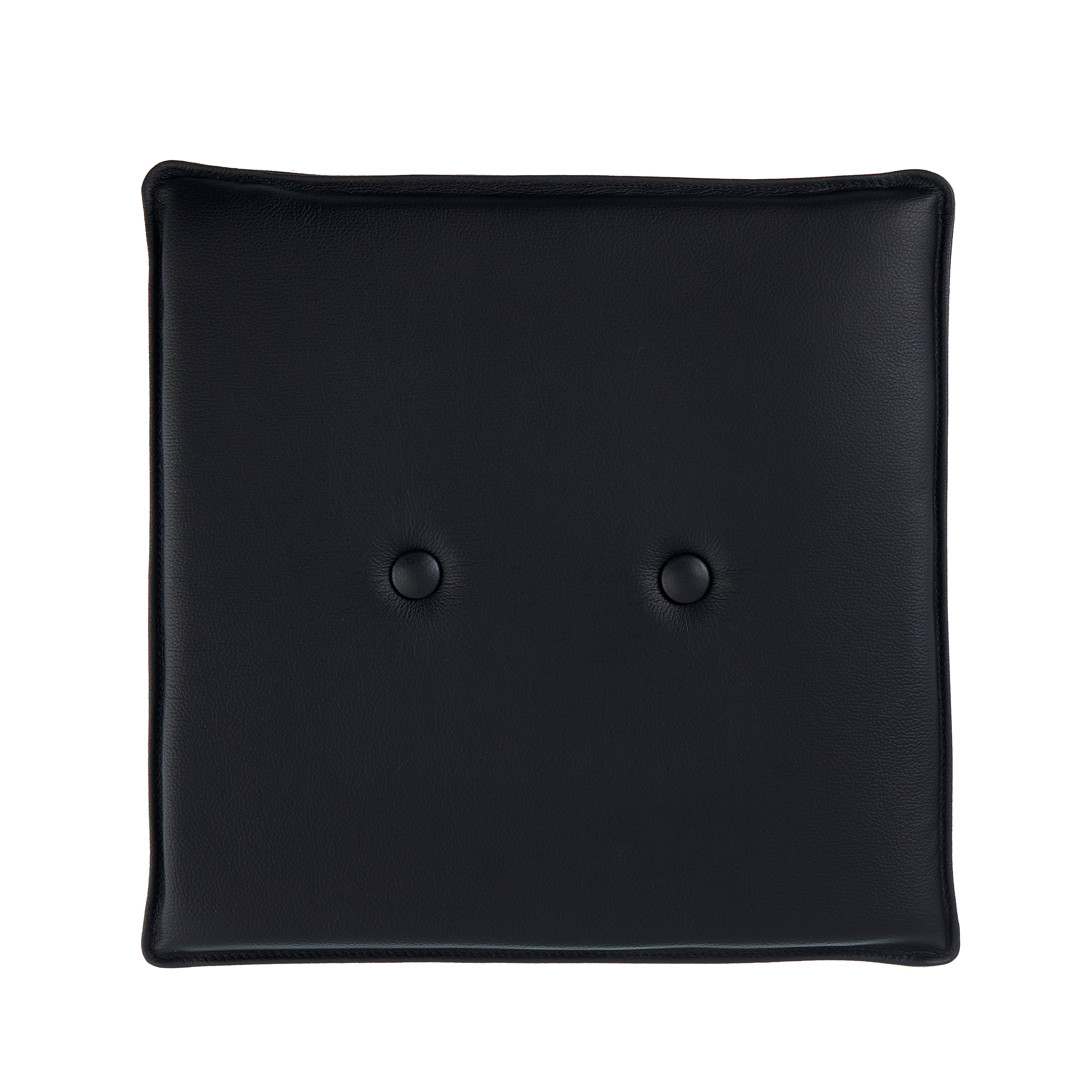 Universal Cushion 40x40 cm i svart läder med knappar