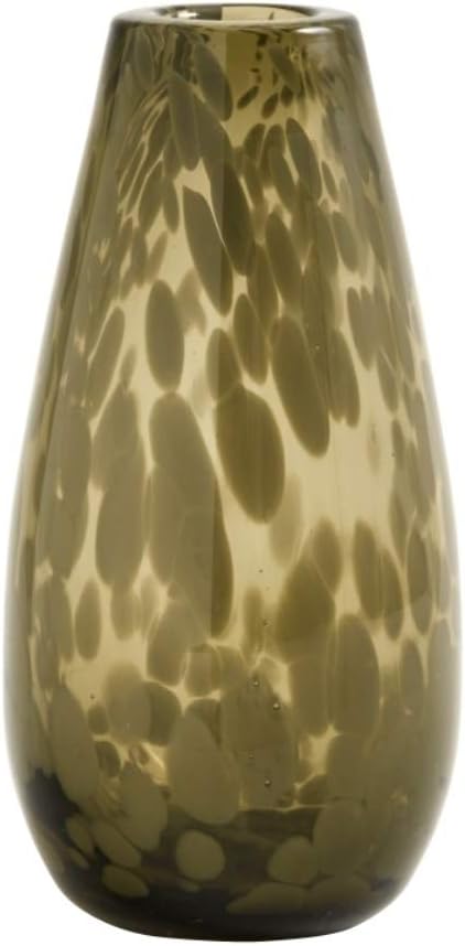 Nordal Deco Clear Vase Brown höjd 17 cm fläckmönster handgjorda glas