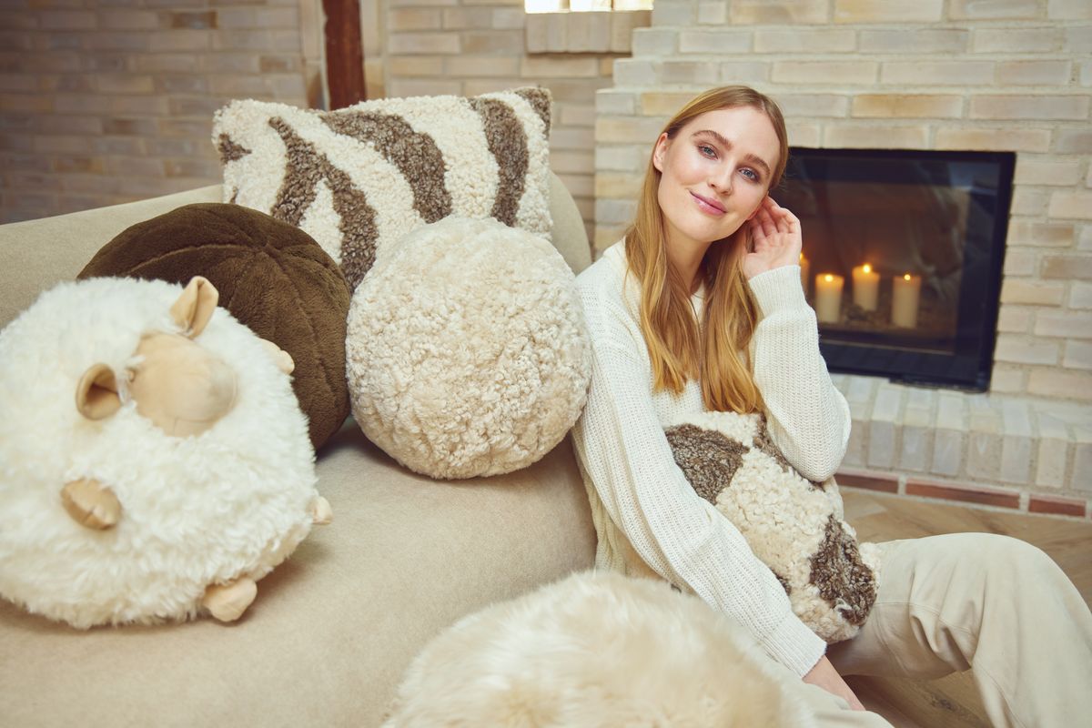 Söt fårkudde| Ø28 cm