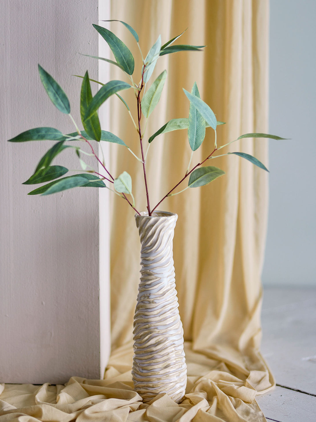 Bloomingville Damien vas, vit, stengods