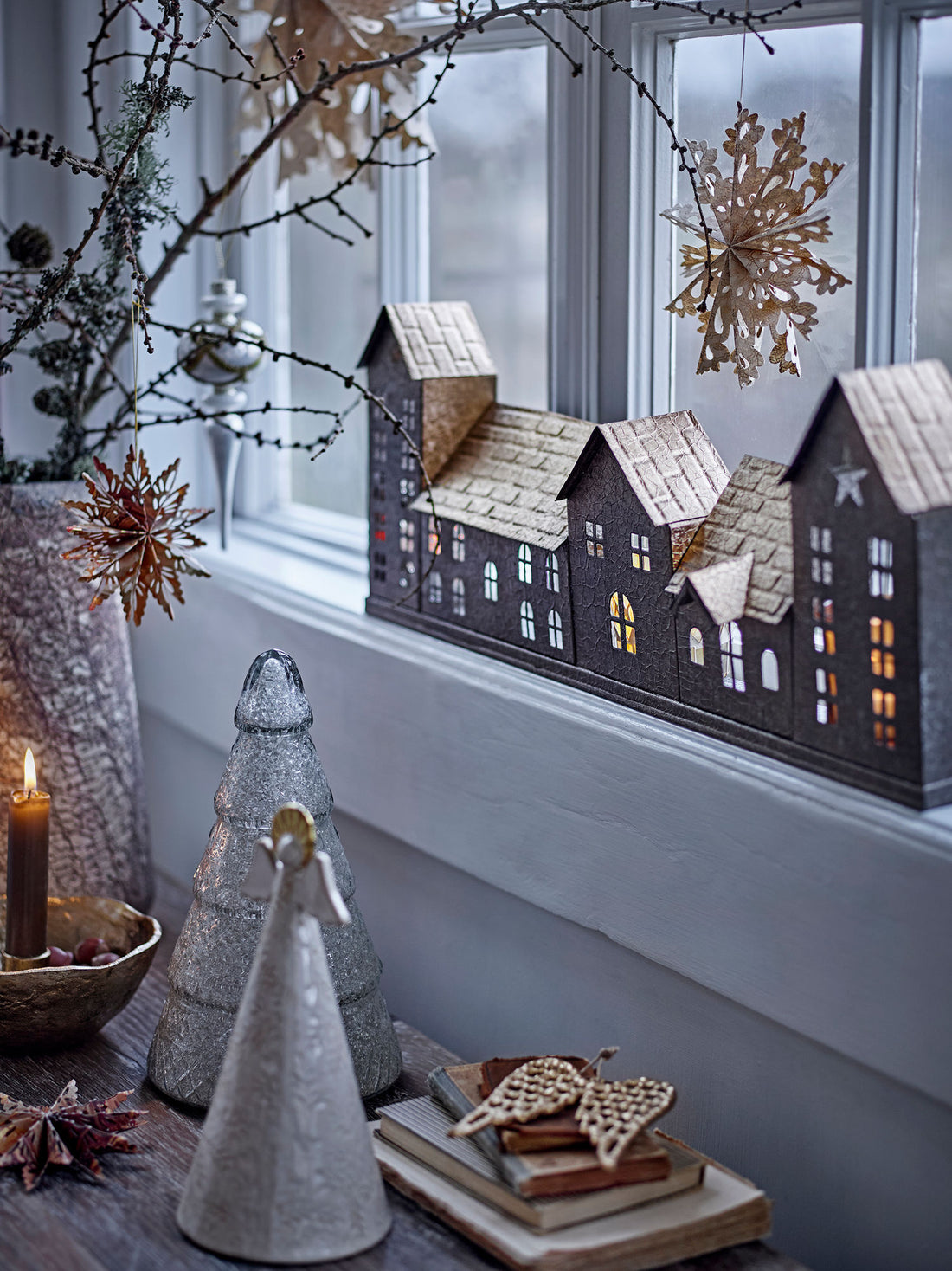 Bloomingville Emilius Deko -träd, silver, återvunnet glas