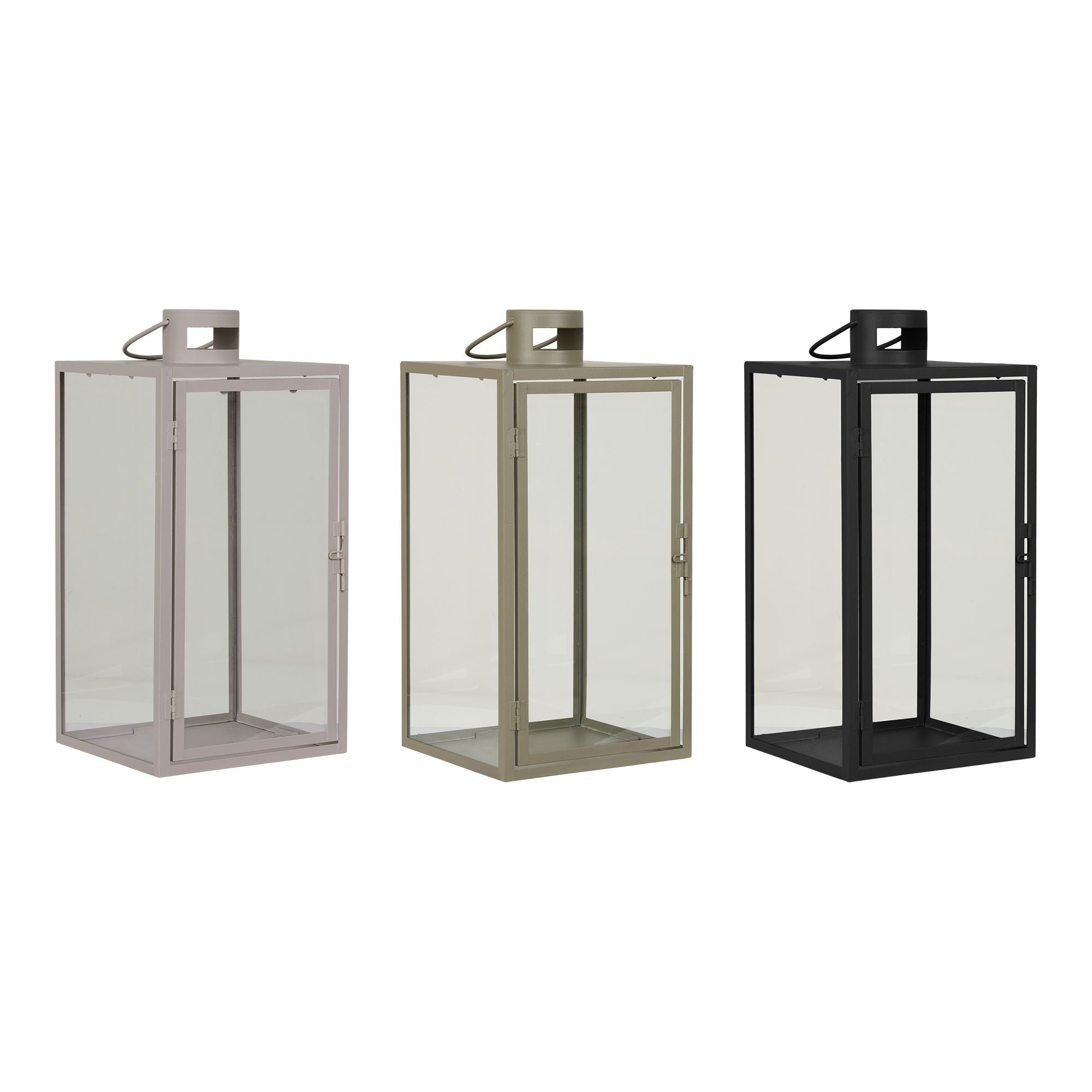 Alabama Lantern Display - Lanterns Display, Black, Beige, Green Set of 36