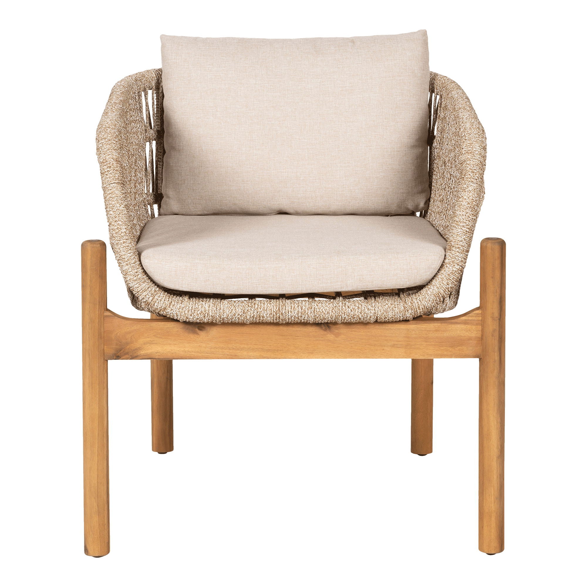 Matbordsstol, Acacia, Beige, inkl. Dämpa