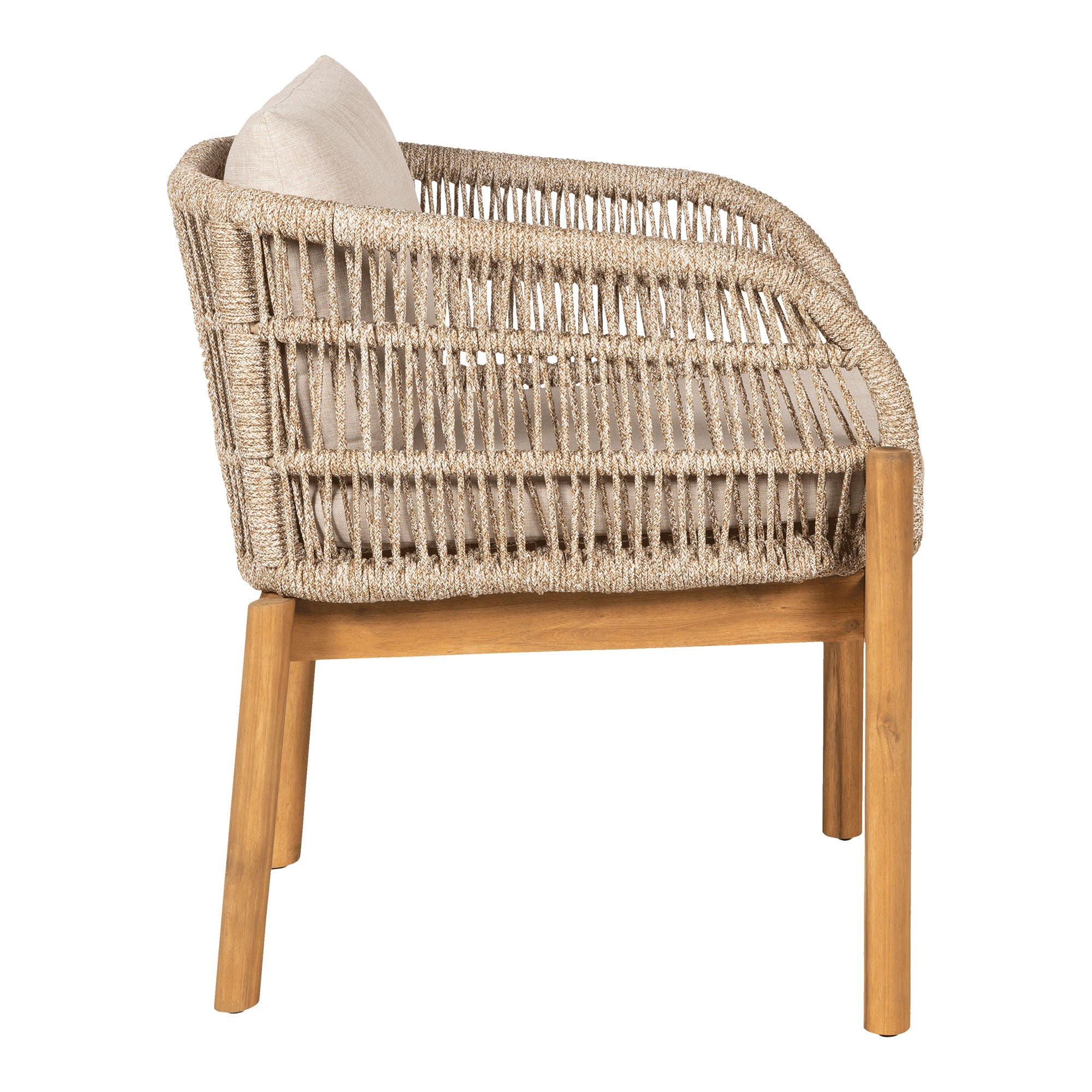 Matbordsstol, Acacia, Beige, inkl. Dämpa