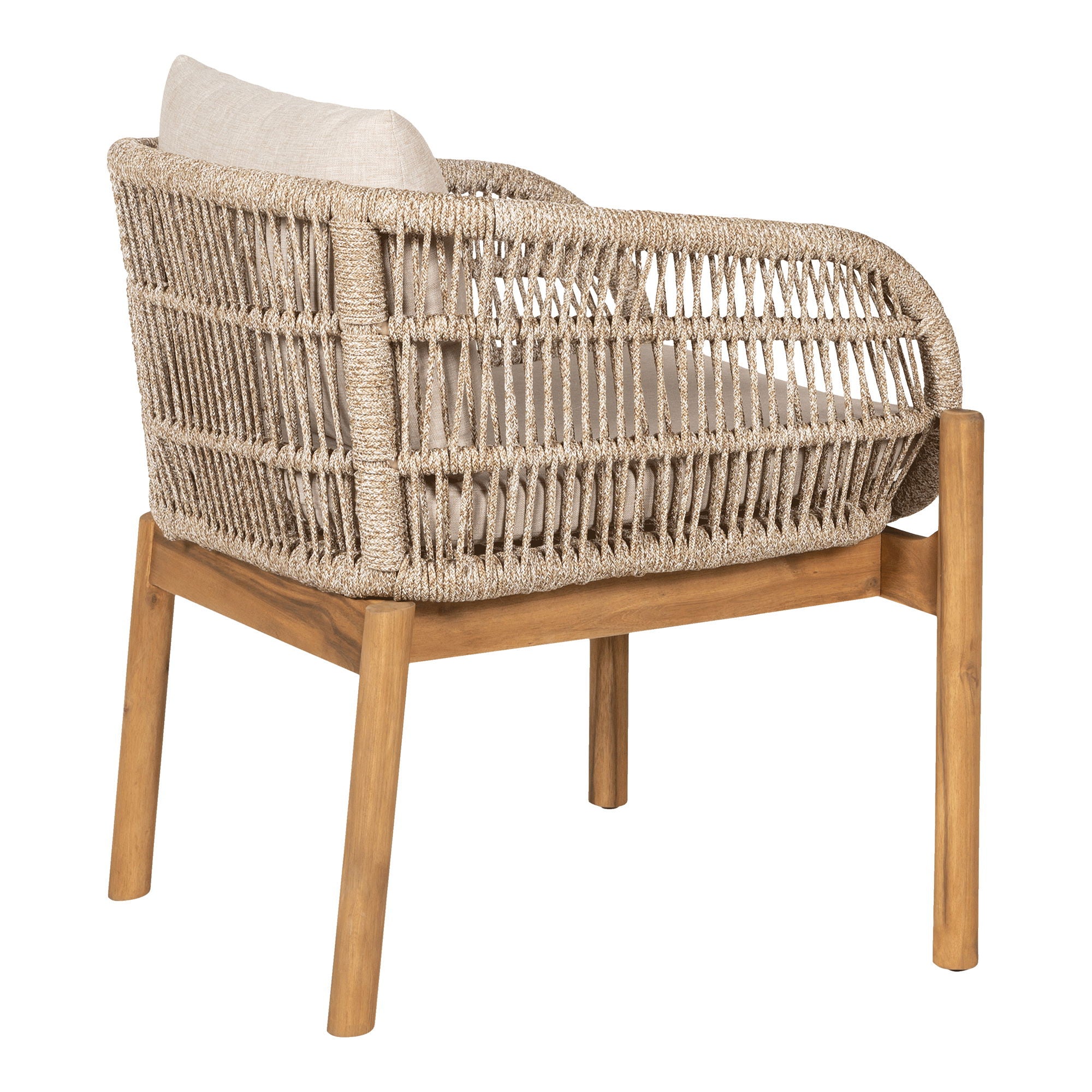 Matbordsstol, Acacia, Beige, inkl. Dämpa