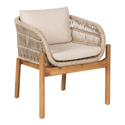 Matbordsstol, Acacia, Beige, inkl. Dämpa