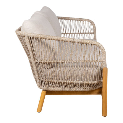 Lounge soffa, Acacia, Beige, inkl. Dämpa