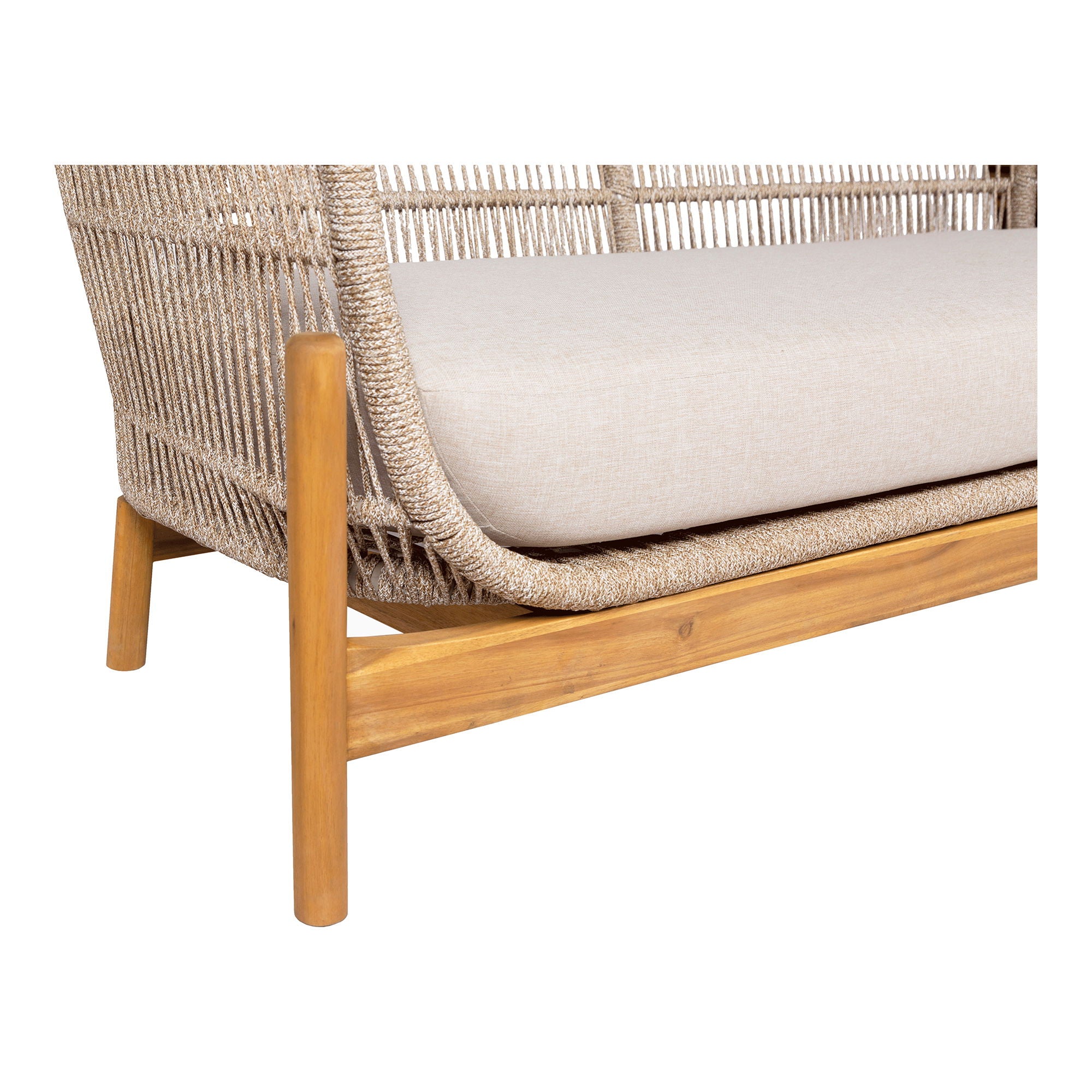 Lounge soffa, Acacia, Beige, inkl. Dämpa