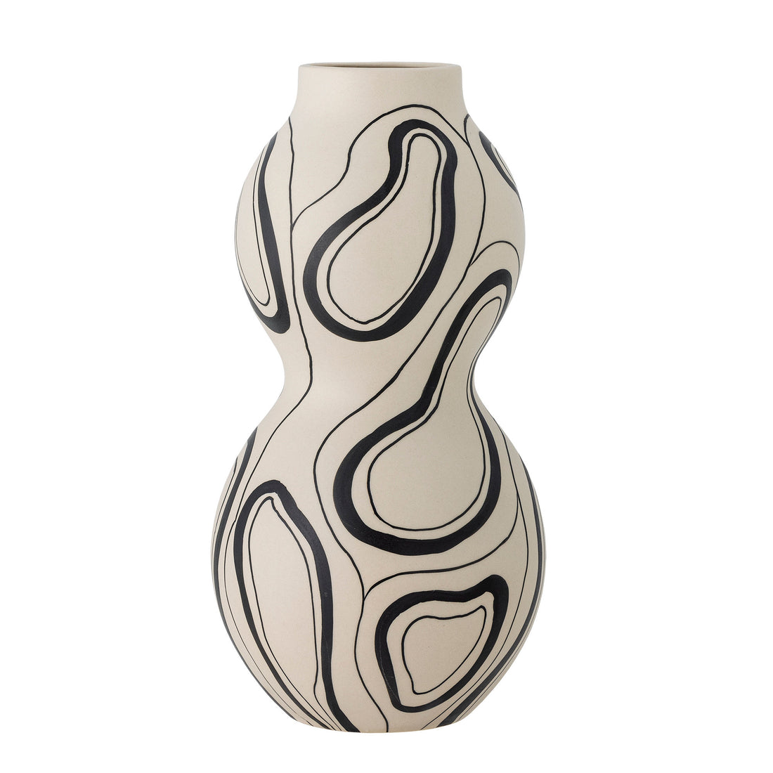 Bloomingville Nicola Vase, svart, stengods