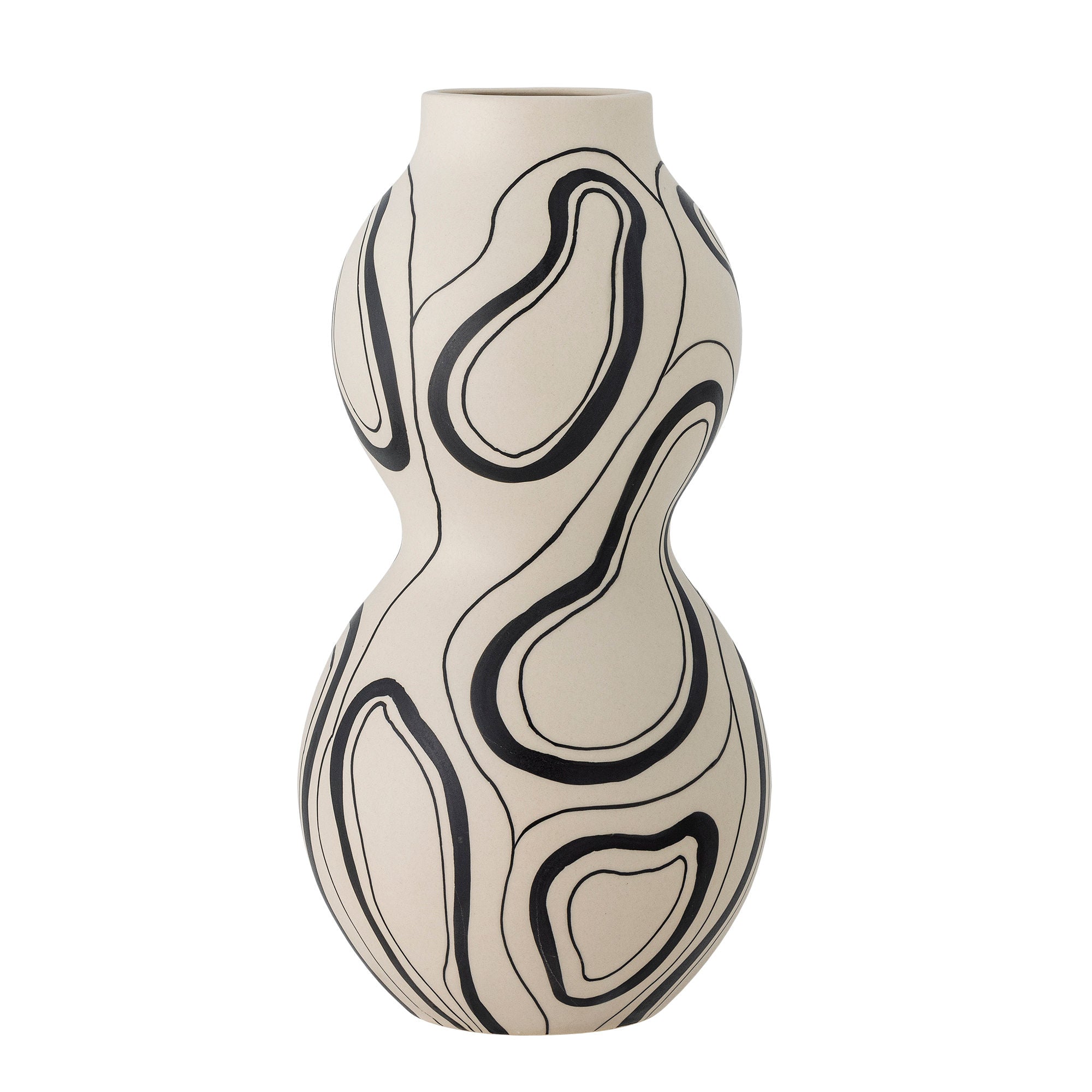 Bloomingville Nicola Vase, svart, stengods
