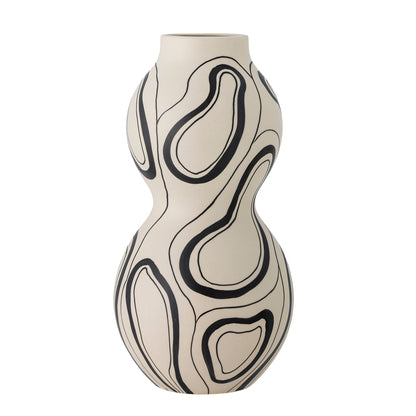 Bloomingville Nicola Vase, svart, stengods