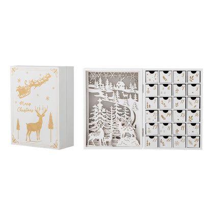 Bloomingville Elimar Kalender med ljus, vit, plywood