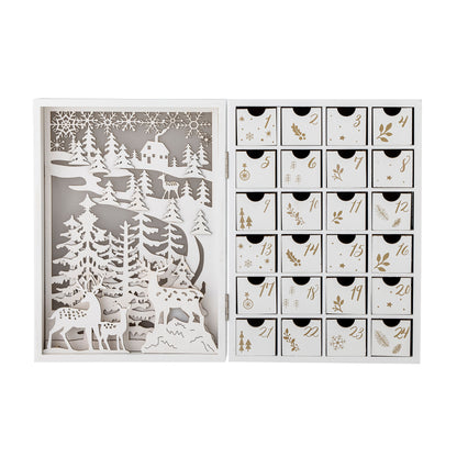 Bloomingville Elimar Kalender med ljus, vit, plywood