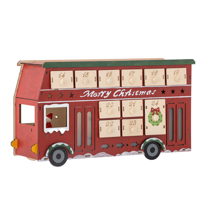 Bloomingville Edward -kalender med ljus, röd, plywood