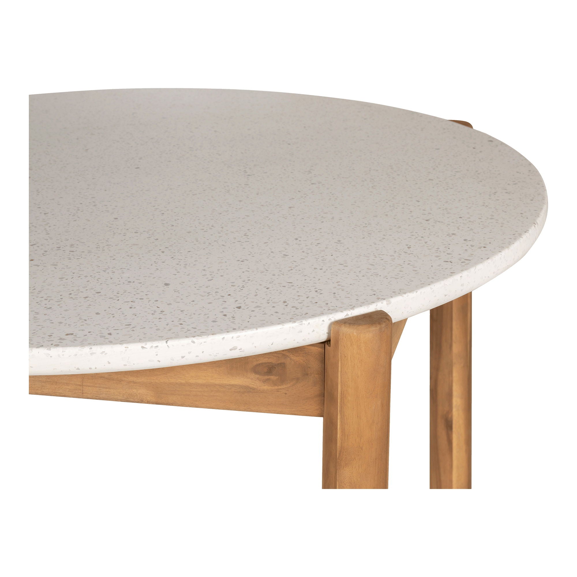 Matbord, acacia/terrazzo, natur, Ø120x76 cm