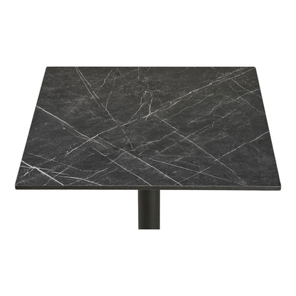 Café Table - Café Table, Marble Look bänkskiva, mörkgrå, svarta ben, aluminium 60x60x73 cm