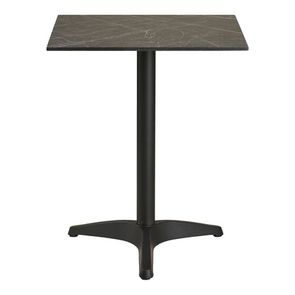 Café Table - Café Table, Marble Look bänkskiva, mörkgrå, svarta ben, aluminium 60x60x73 cm