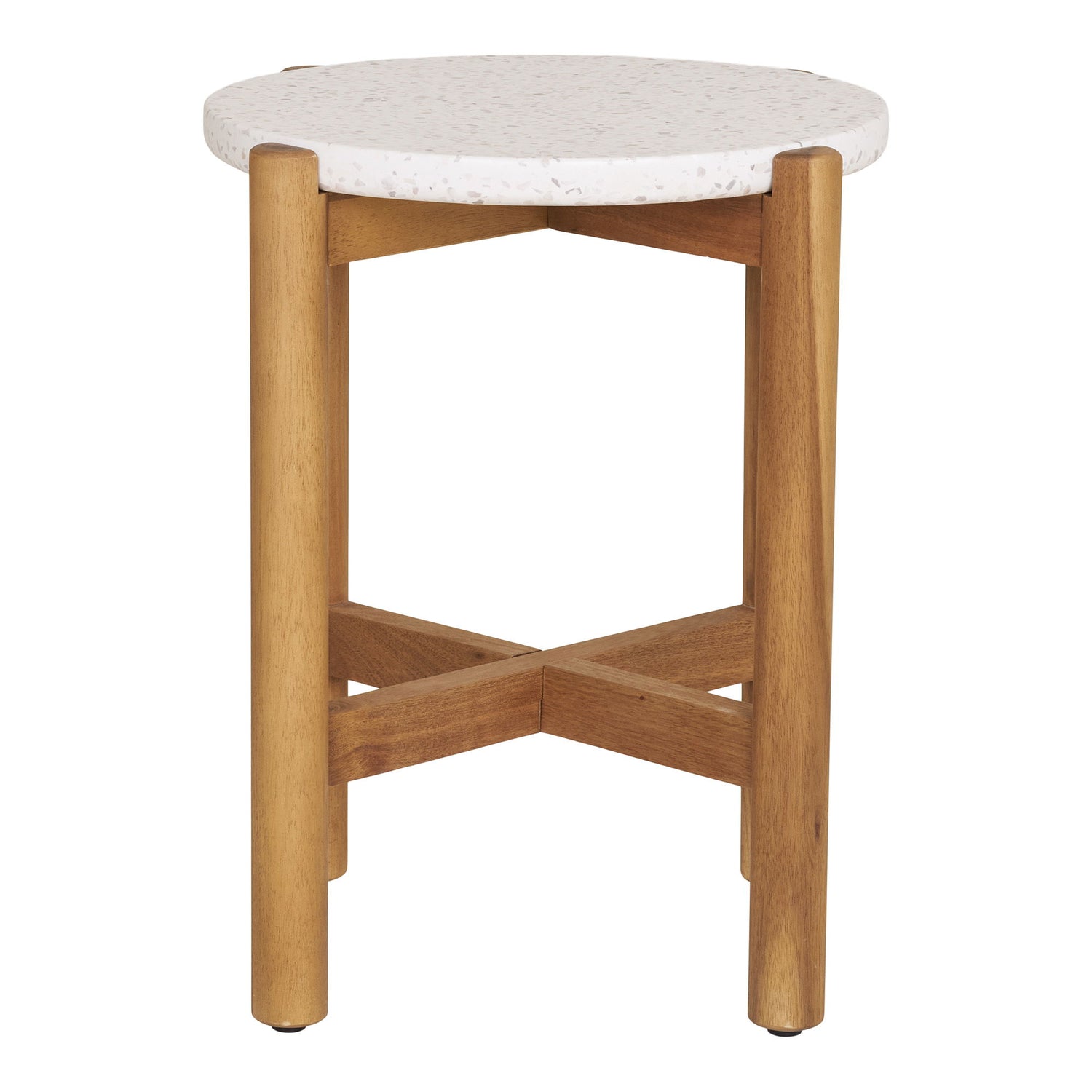 Sidobord, akacia/terazzo, natur&lt;br&gt;Ø37x46 cm