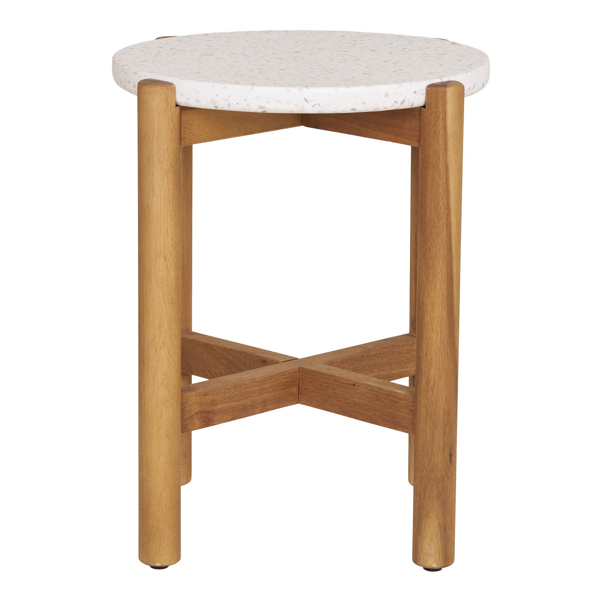 Sidobord, akacia/terazzo, natur&lt;br&gt;Ø37x46 cm