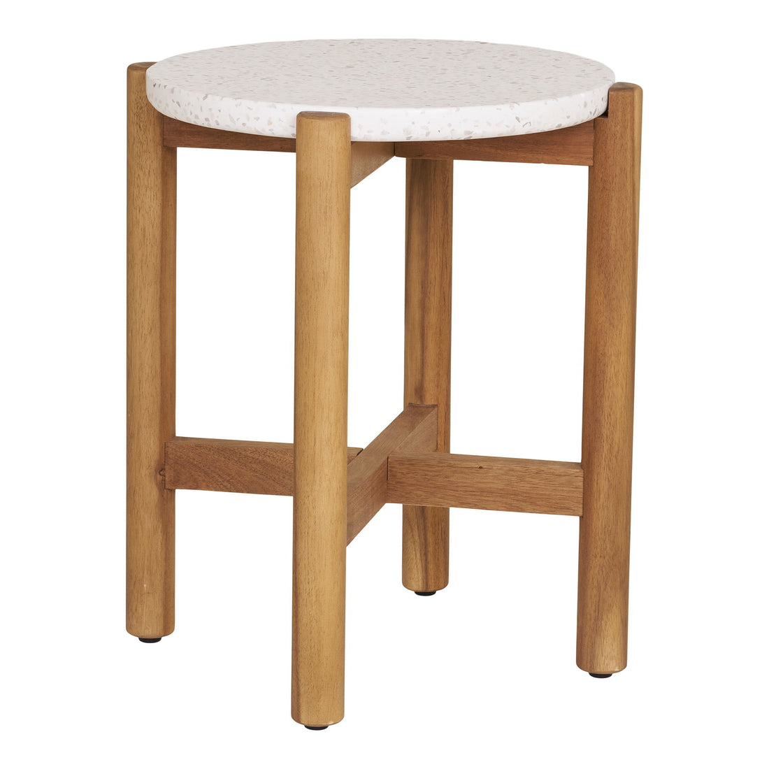 Sidobord, akacia/terazzo, natur&lt;br&gt;Ø37x46 cm