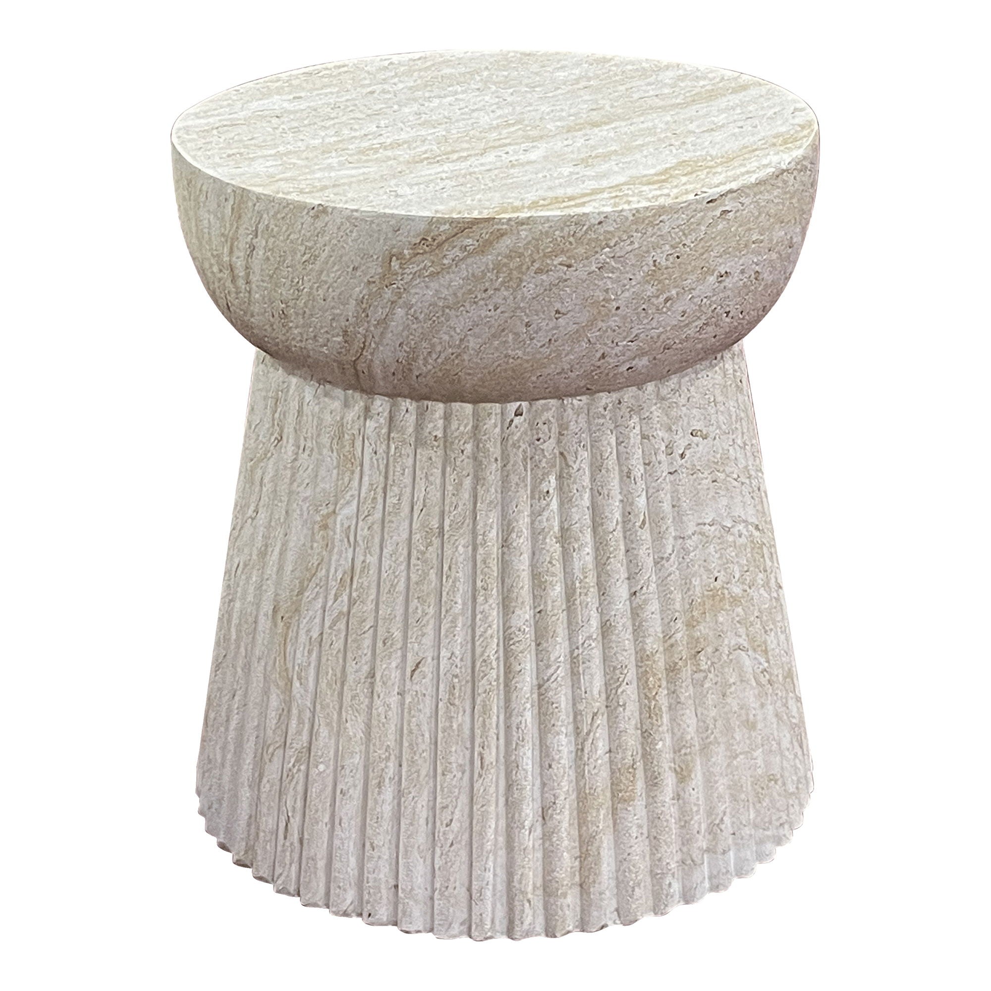 Sidobord, fiberlera, natur&lt;br&gt;Ø47.5x41 cm