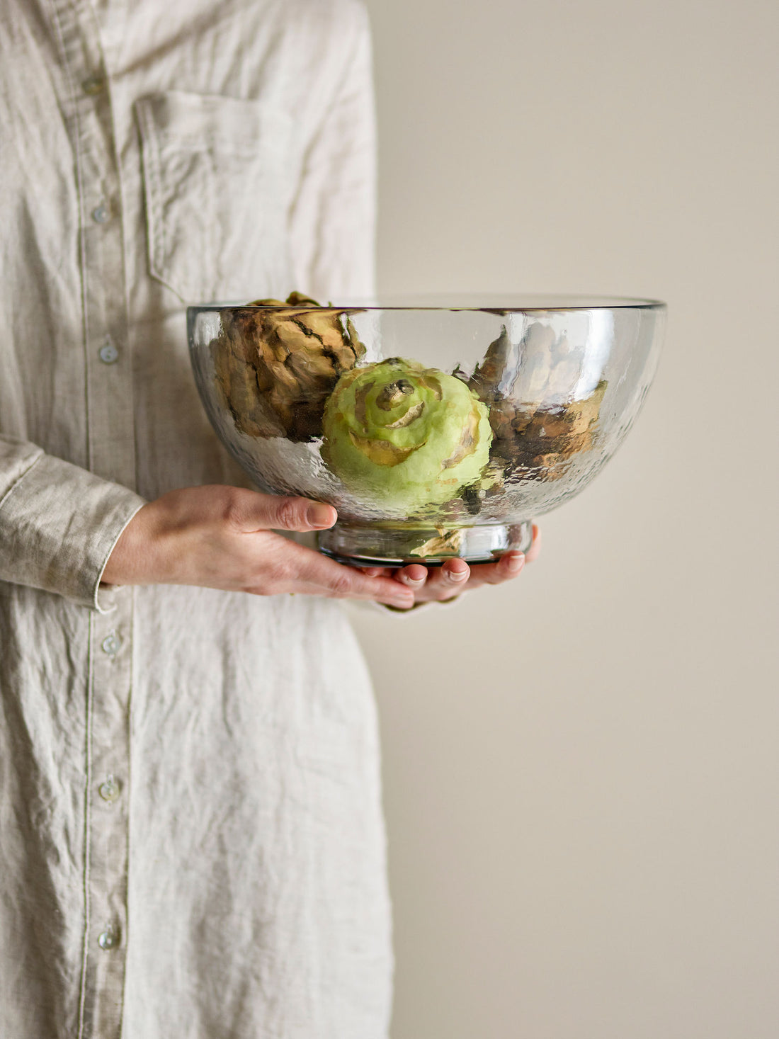 Bloomingville Taro Bowl, tydligt, återvunnet glas