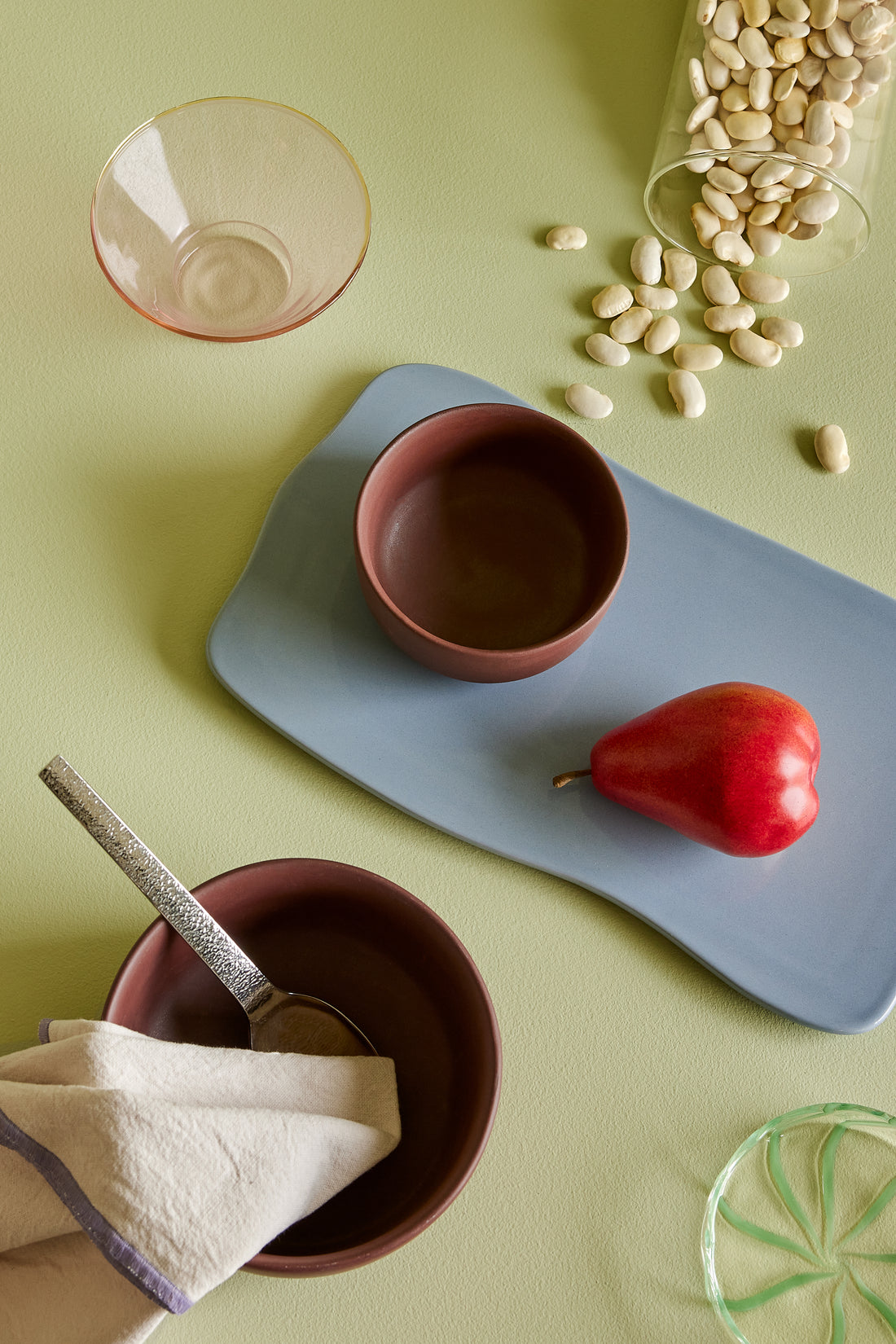 Lerskålar Brun (set med 2) - ø11xh6, ø15xh8cm