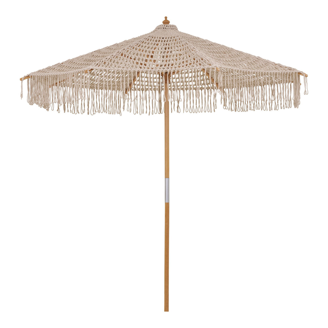 Parasoll, bomull, träpinne, beige<br>ø250 cm