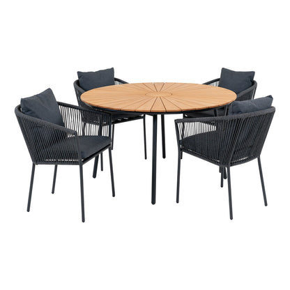 Cleveland och Salerno Garden Furniture Set - matbord och 4 matstolar
