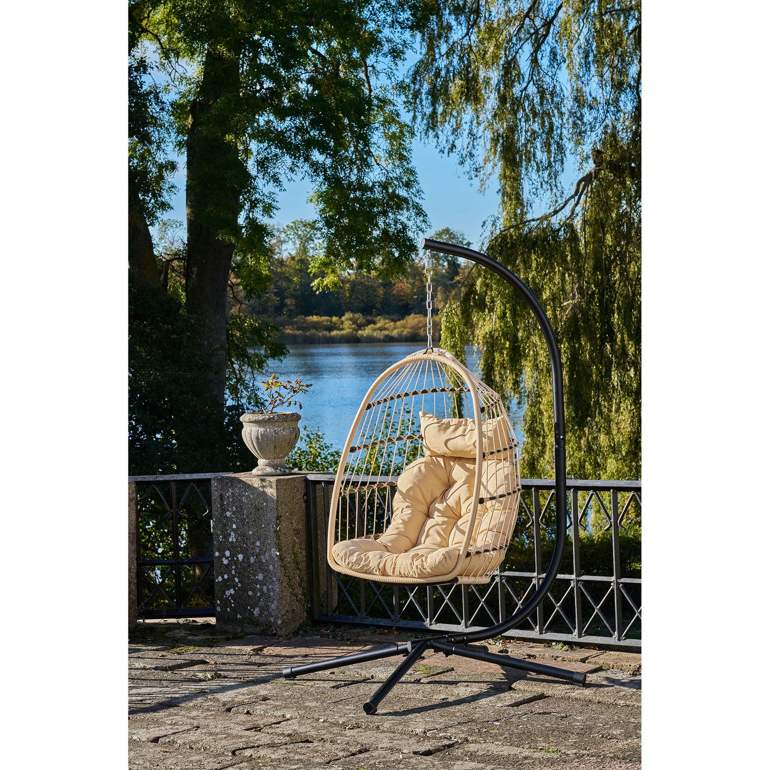 Hängstol, stålstativ, vikbar säte, inkl.