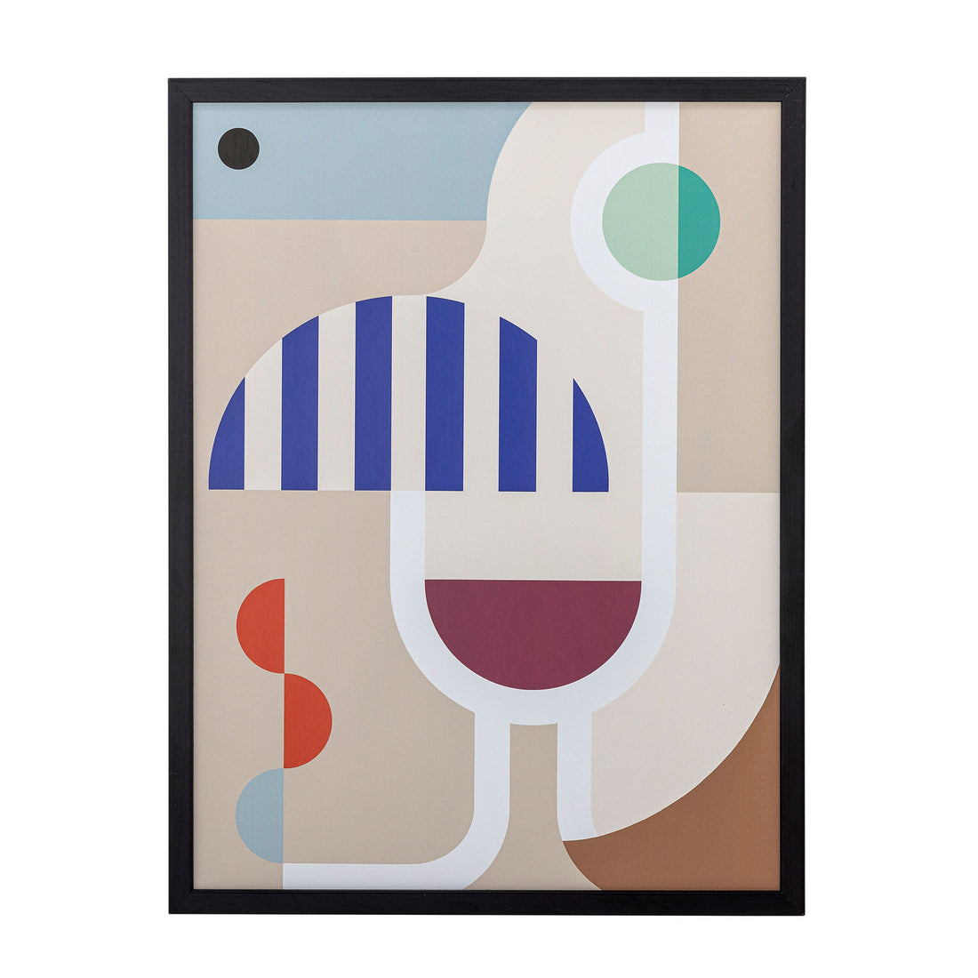 Bloomingville vinillustration med ram, svart, kille