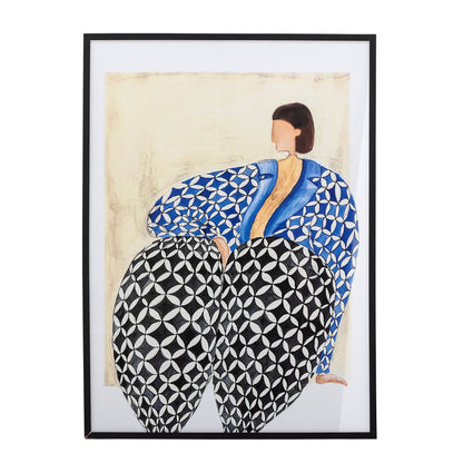 Bloomingville Vivianne illustration med ram, svart, kille