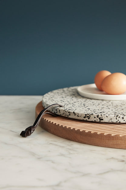 Monarch skärbrädor rund natur (set med 2) - ø33xh2, ø40xh2cm