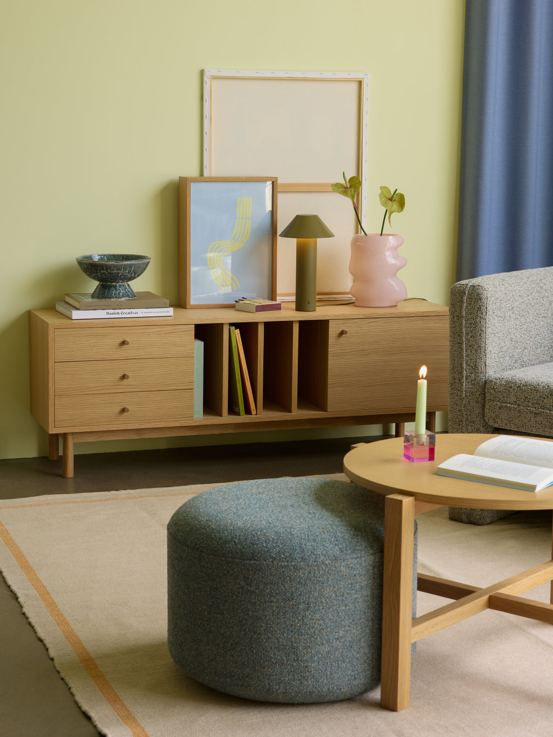 Fyra soffbord Natural (set med 2) - ø68xh42cm, ø48xh55cm