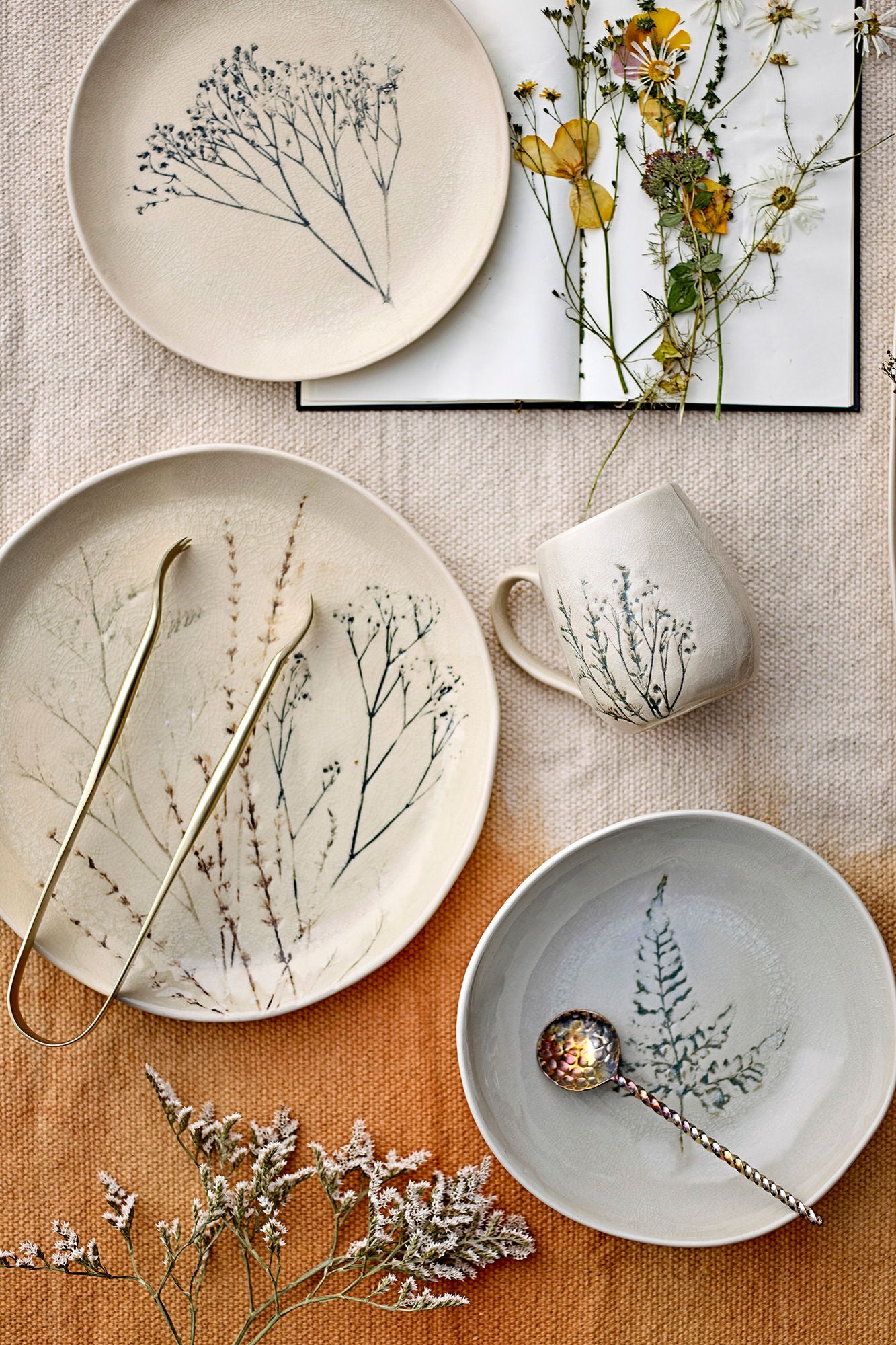 Bloomingville Bea Plate djup, multipak, natur, stengods
