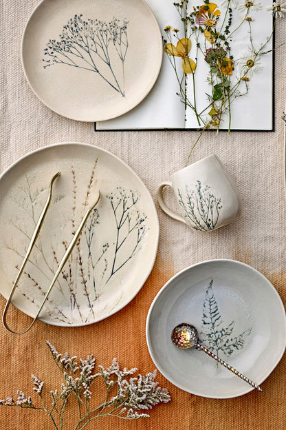 Bloomingville Bea Plate djup, multipak, natur, stengods