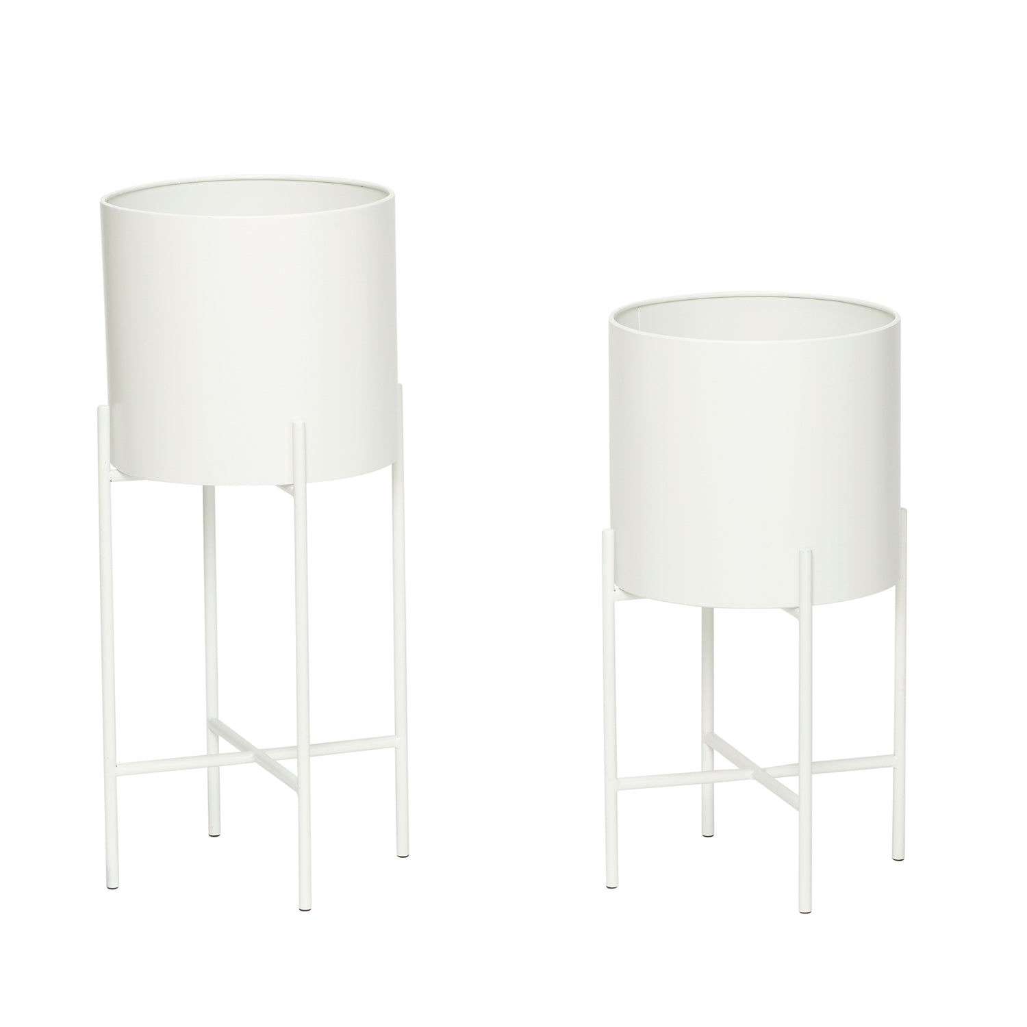 Airy Pot White (uppsättning av 2) - Ø25xH45, Ø25xH55CM