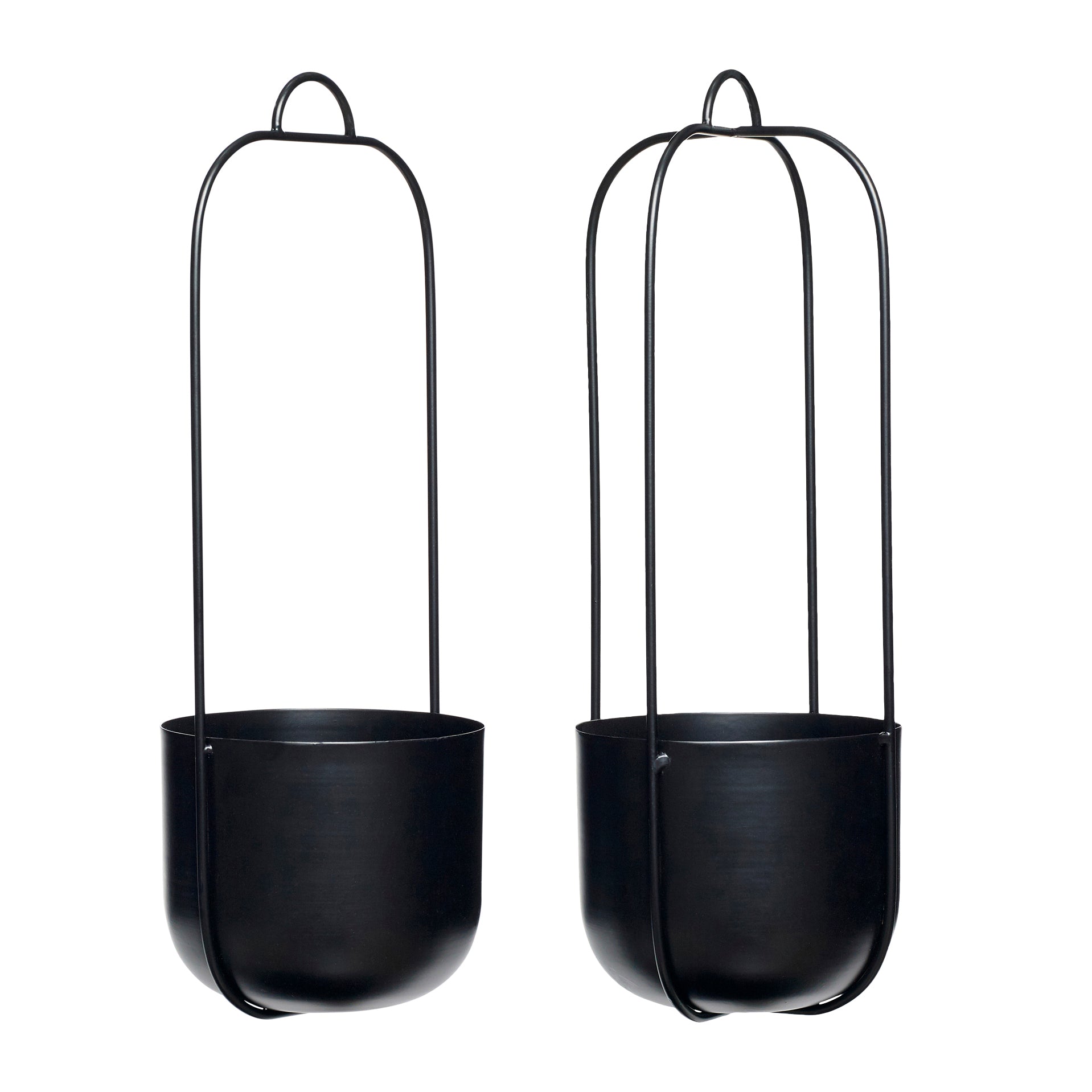 Lotus hängande potten svart (uppsättning av 2) - Ø16xh44cm