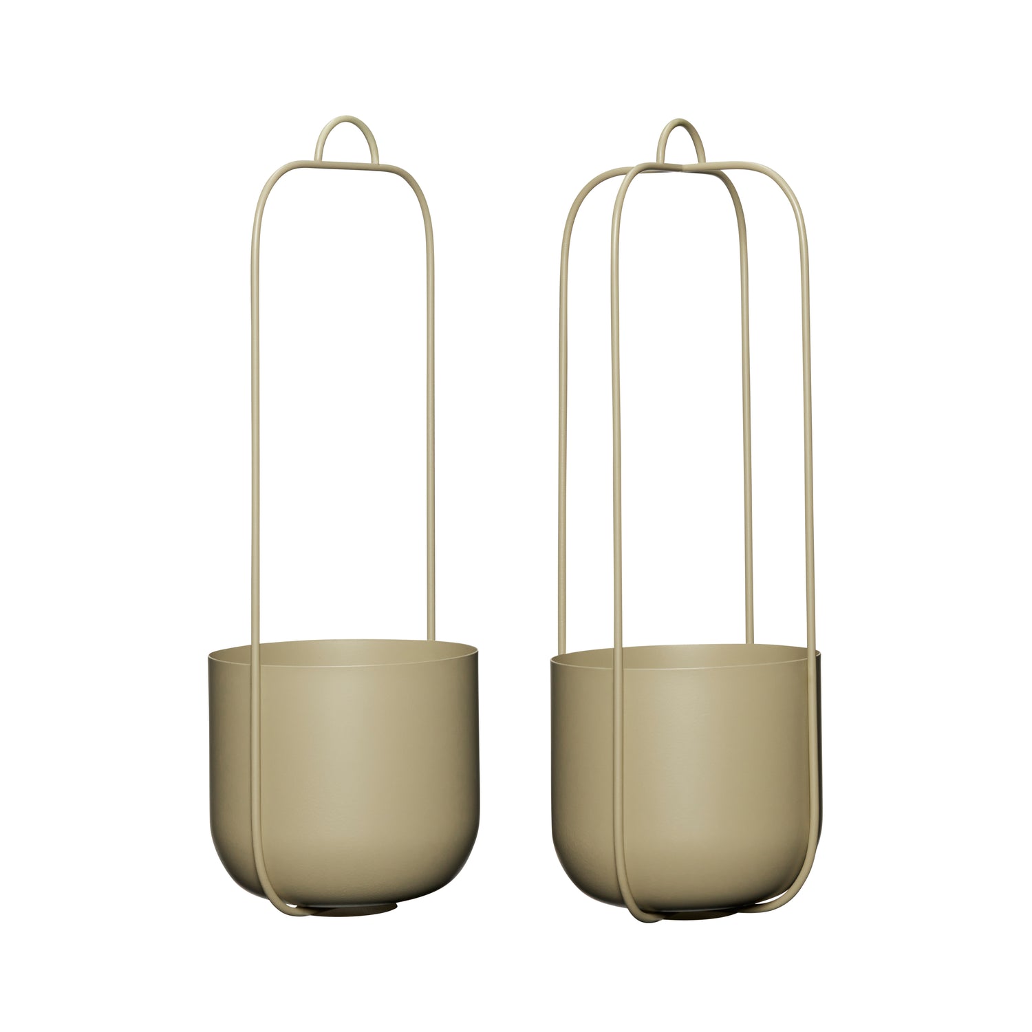 Lotus hängande potten khaki (uppsättning av 2) - Ø16xh44cm