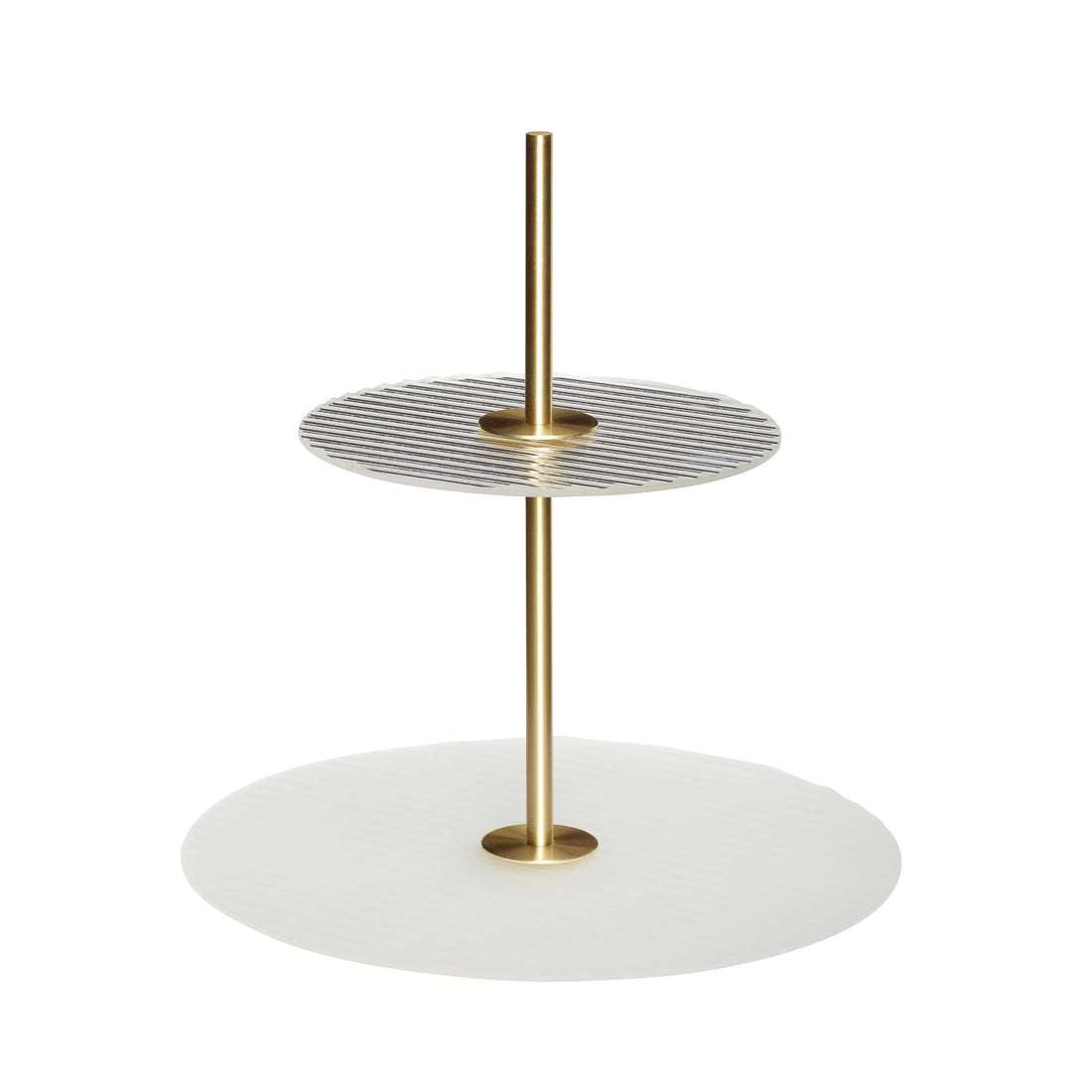 Rippel étagère frostad/mässingsfärg - Ø30xh31cm